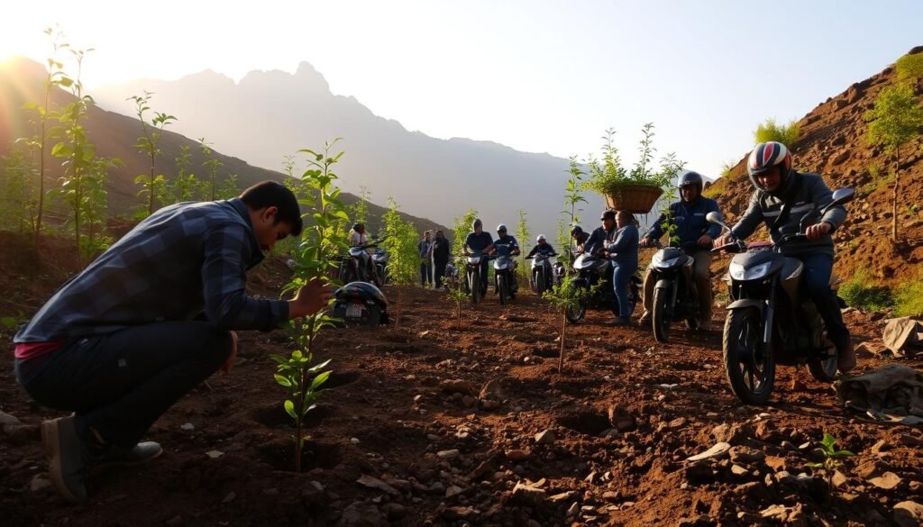 Komunitas Motor Lakukan Aksi Tanam Pohon di Kawasan Gunung Guntur
