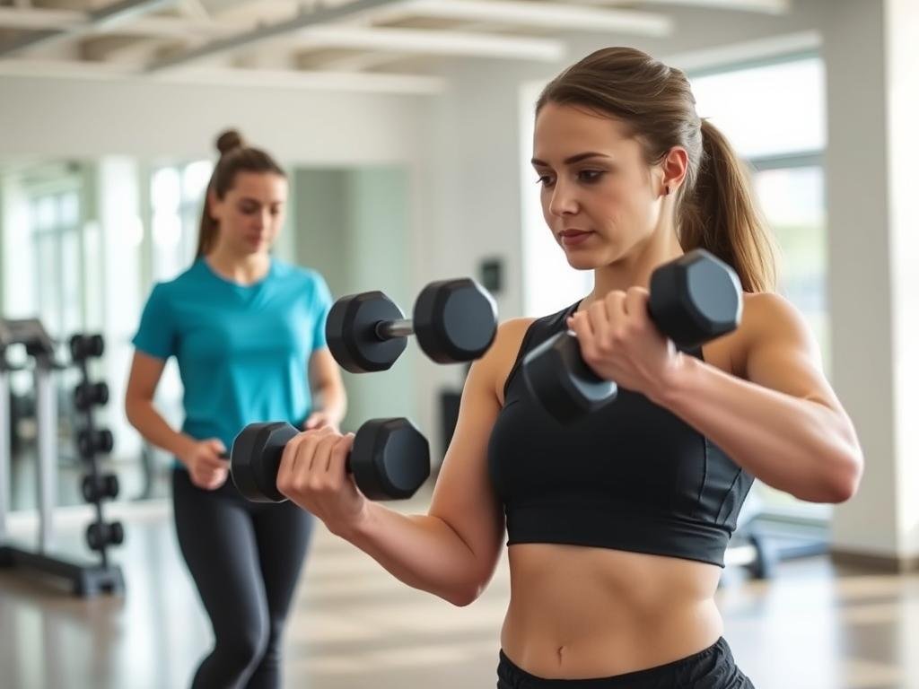 Wanita melakukan latihan dengan teknik yang benar